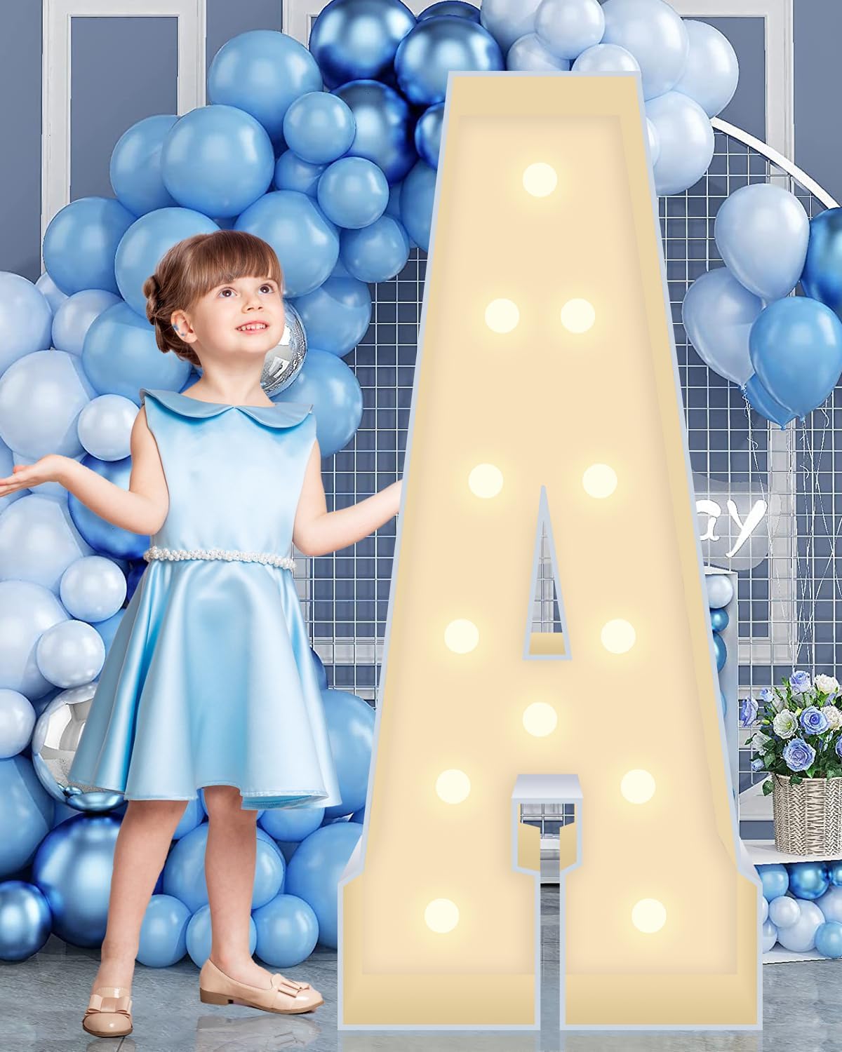 4FT Marquee Plastic Letters A - Light up Letters A Are Made from Corrugated Plastic Board - Quick