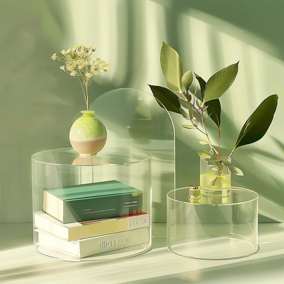 6Pcs Buffet Risers, Food Risers for Buffet, Acrylic Boxes for Display Round Riser Display Cases