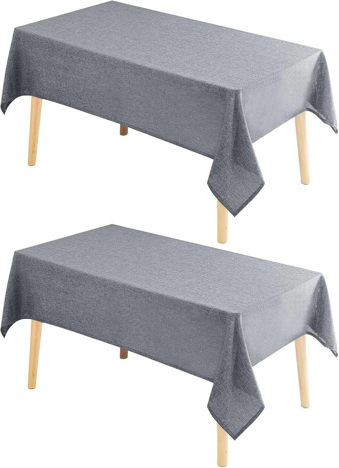 Hiasan 2 Pack Faux Linen Square Tablecloth - Wrinkle and Stain Resistant Washable Table Cloth for