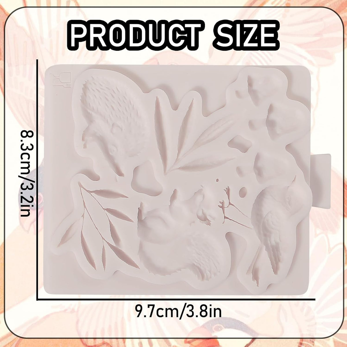 1Pcs Cute Hedgehog Squirrel Silicone Mold, Mushroom Leaf Chocolate Fondant Mold for Cake