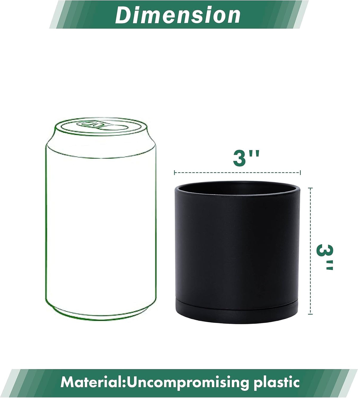 D'vine Dev 12 Pack 3 Inch Mini Plastic Plant Pots, Small Garden Planters for Plant with Drainage