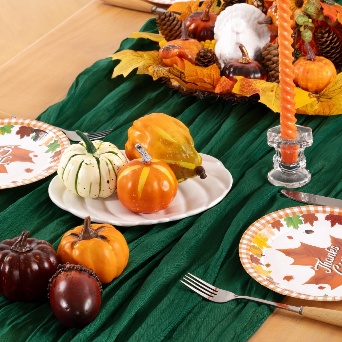 Emerald Green Cheesecloth Table Runner 4 Pack Fall Table Runners Boho Gauze 120 Inches Green Cheese