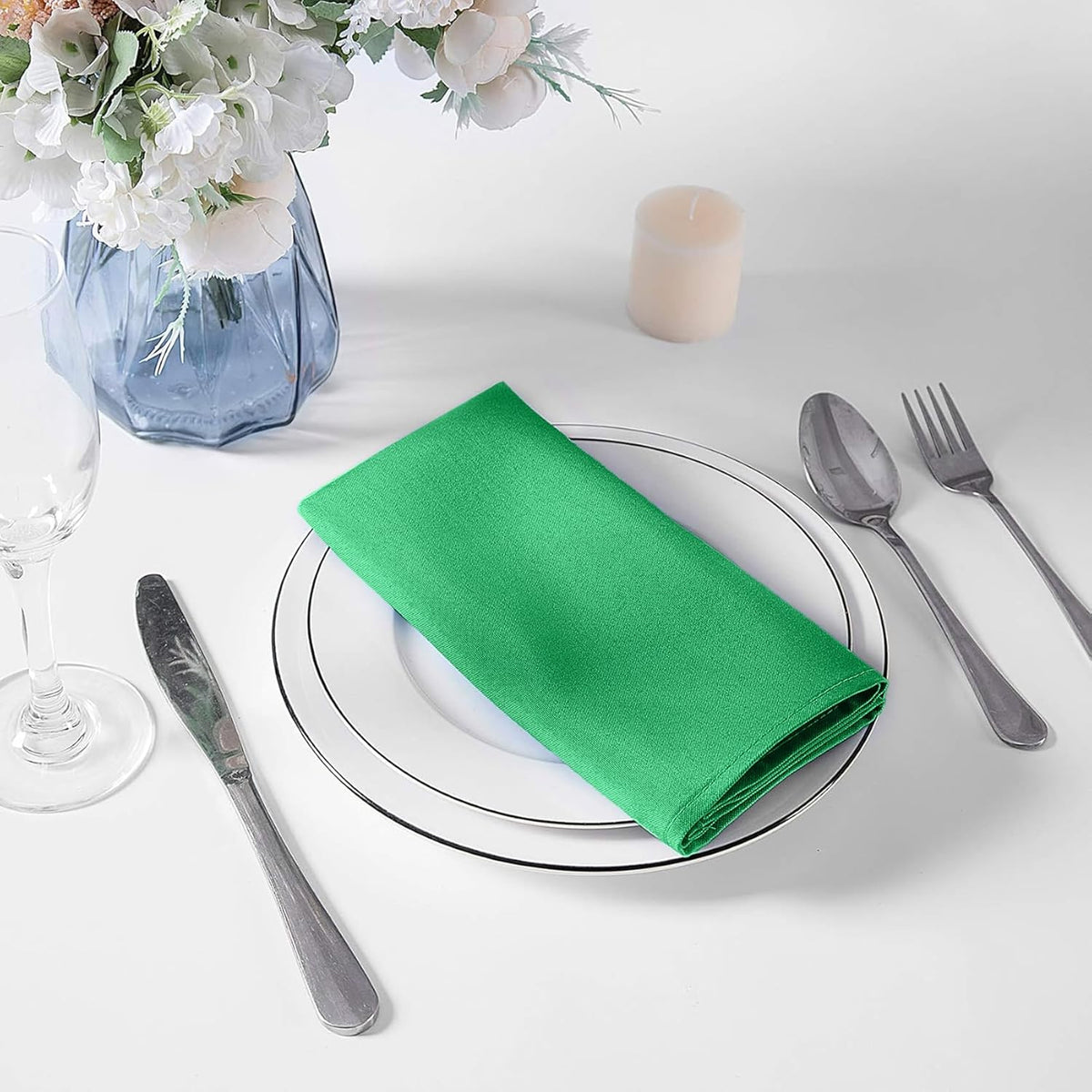 Cupuamon Cloth Napkins 20x20 inch Washable Polyester Dinner Napkins Soft Table Napkins for Wedding