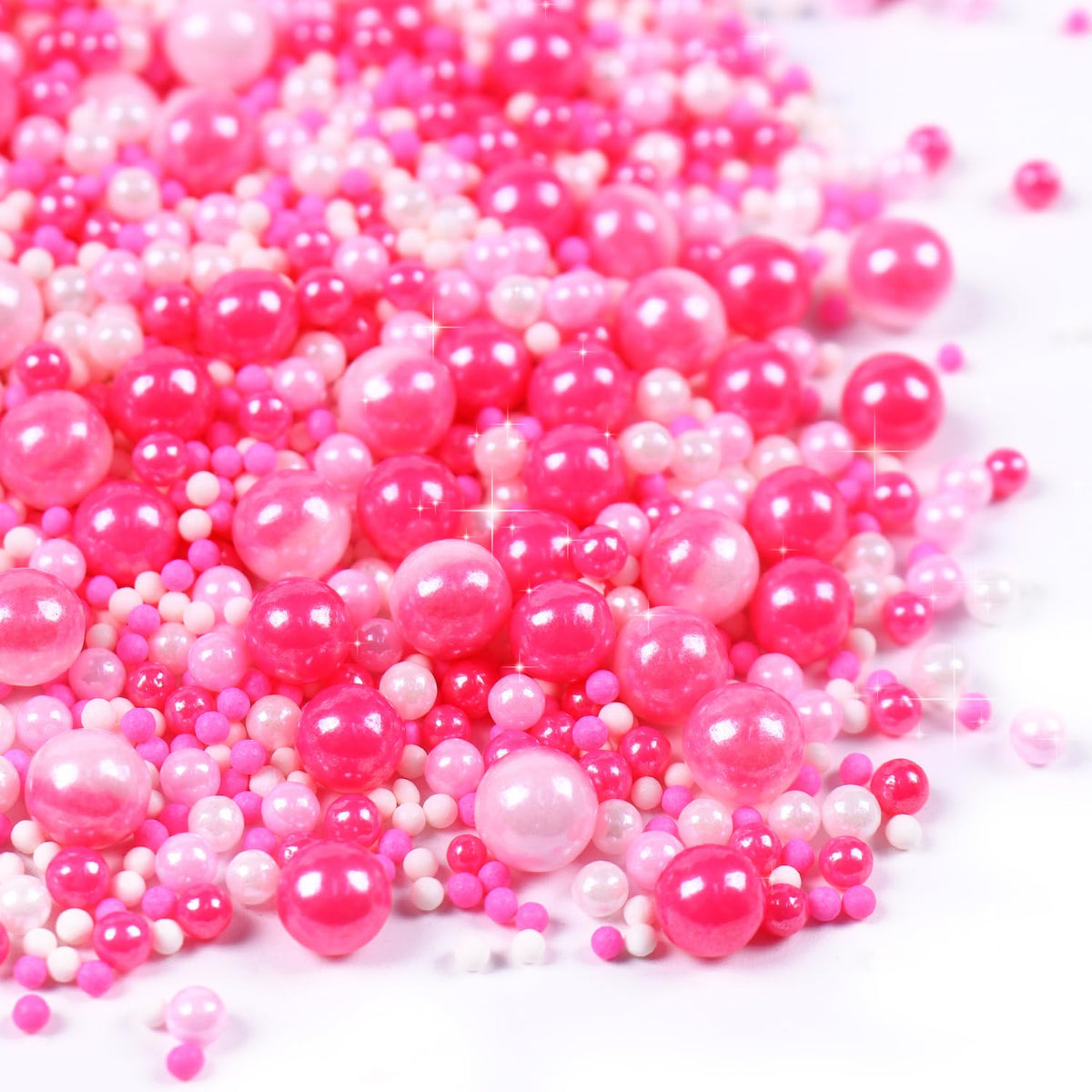 Edible Pink Sprinkles for Cake Decorating, Pearl Sprinkles, Edible Pearls, Cake Pearls for Baby