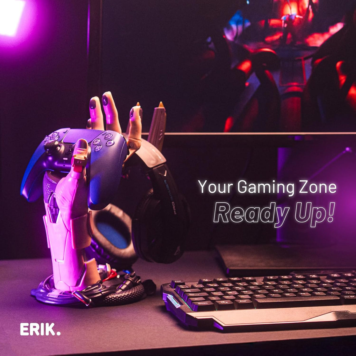 Grupo Erik Cyberpunk Gaming Controller Holder | Gaming Headset Stand | Gaming Stuff & Gaming Room