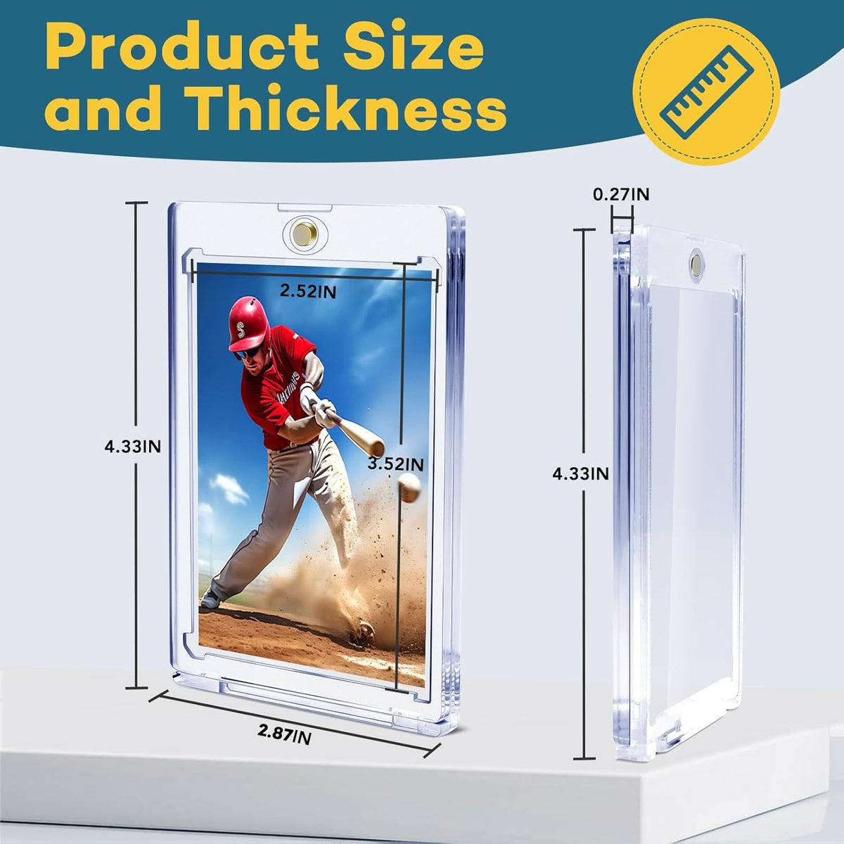 100ct Magnetic Card Holders, Magnetic 35pt One Touch Card Holders, U-V Protection Hard Plastic