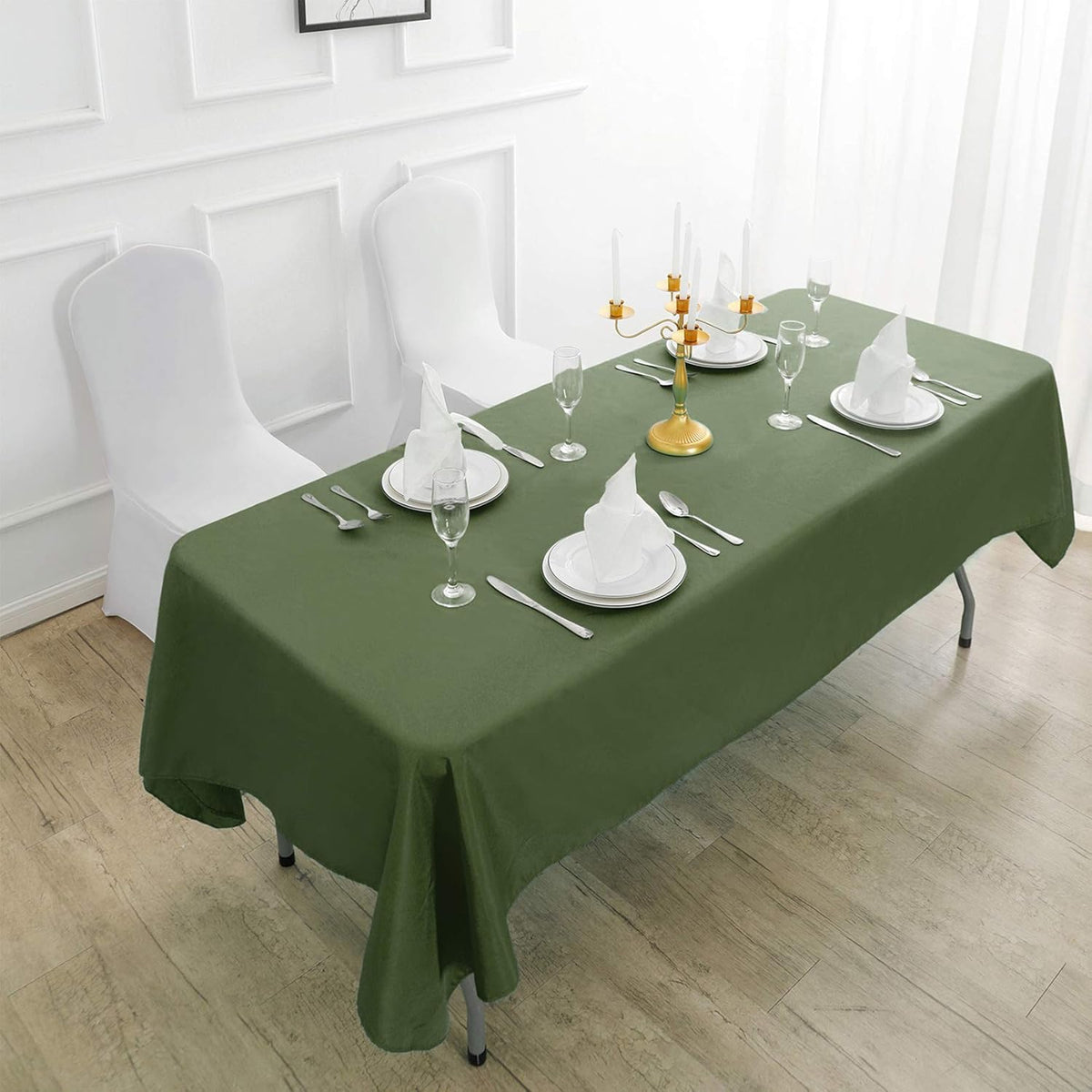 Rectangle Tablecloth 60x102 inch Washable Polyester Fabric Table Cloth for Wedding Party Dining