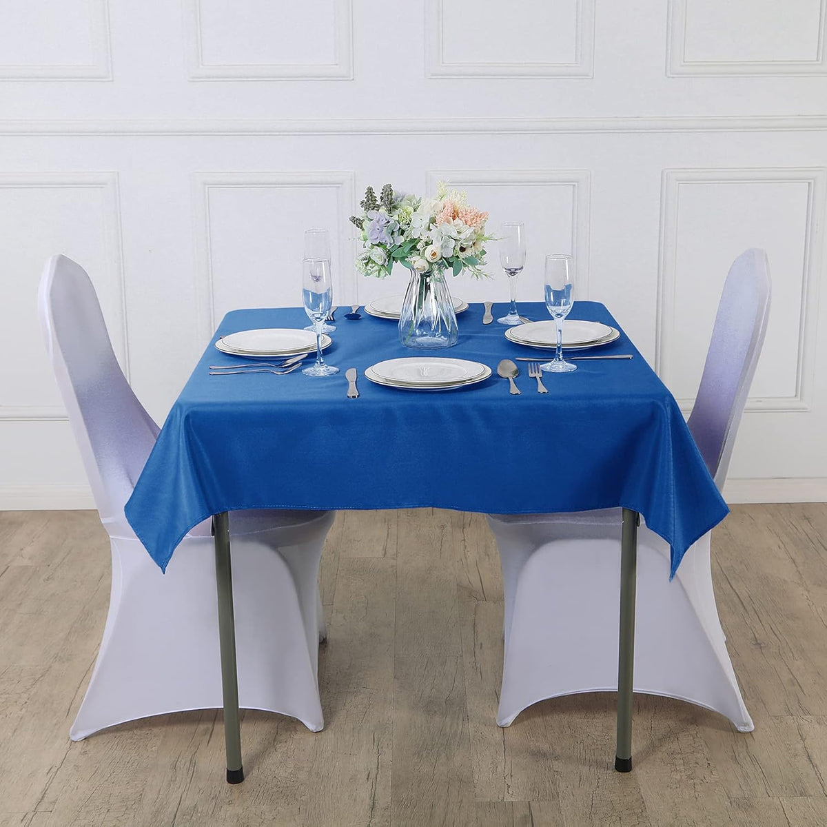 Cupuamon Square Tablecloth 52x52 inch Washable Polyester Fabric Table Cloth for Wedding Party