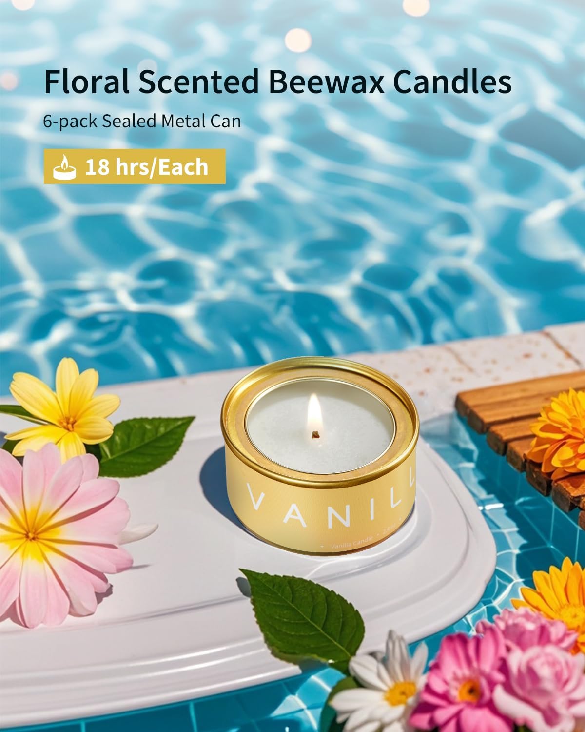 VTS Candles for Home Scented, 6 Pack Aromatherapy Candles (Lavender, Vanilla, English Pear &