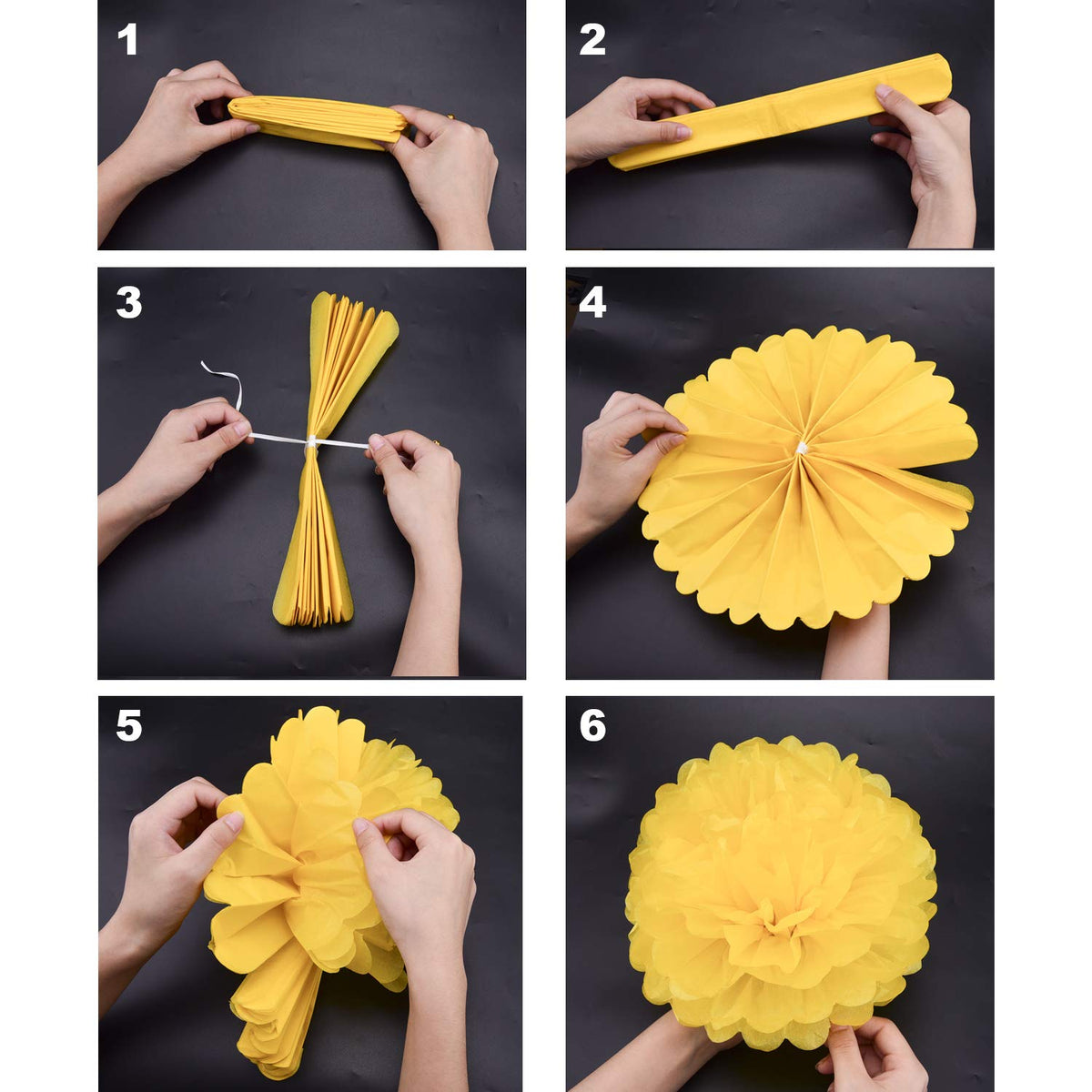 Livder Paper Flowers Bright Colorful Tissue Paper Pom Poms for Party Birthday Wedding Christmas