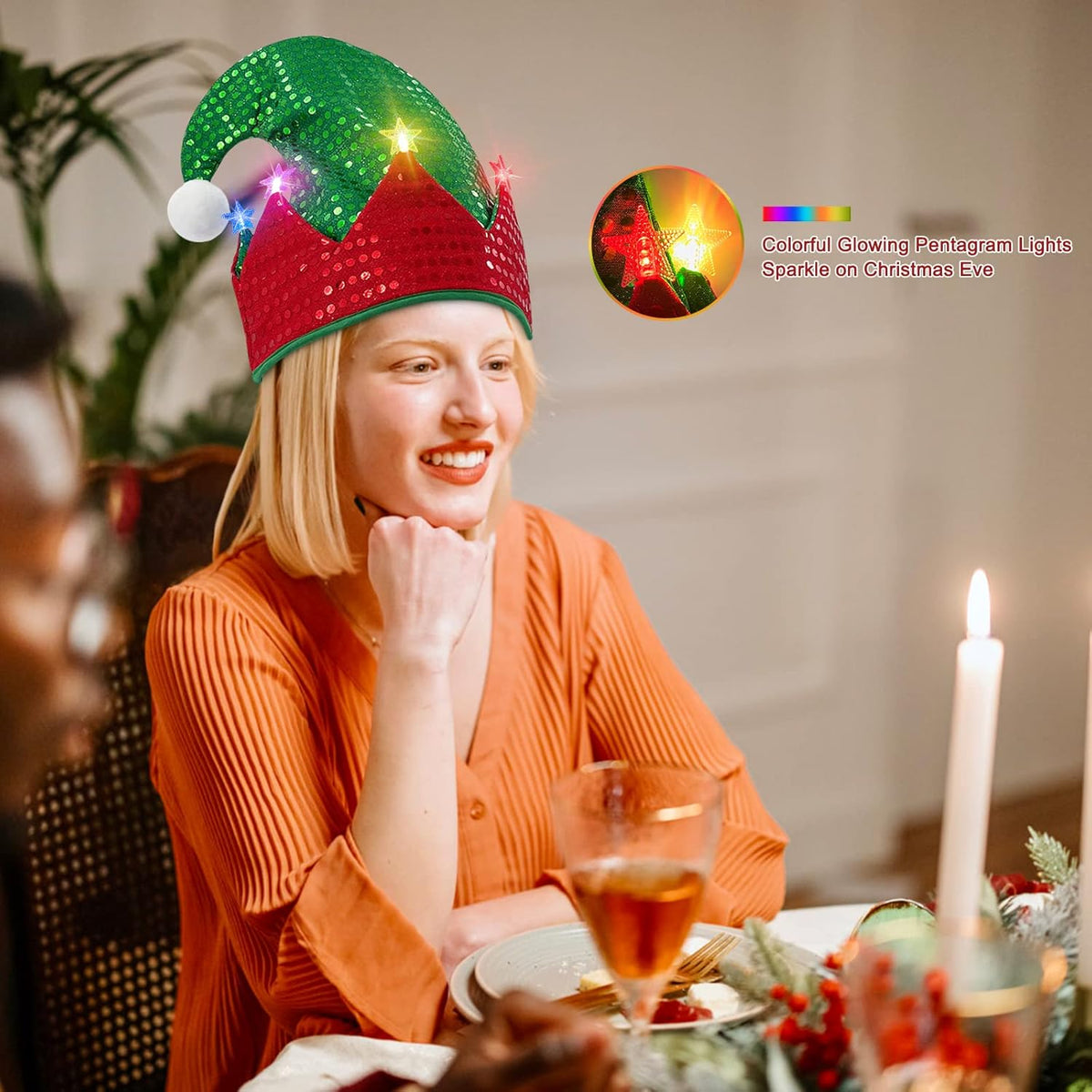Elf Hat Felt Elf Hat with Jingle Bells Santa Hats Hat Great Holiday Party Costume New Year Gift