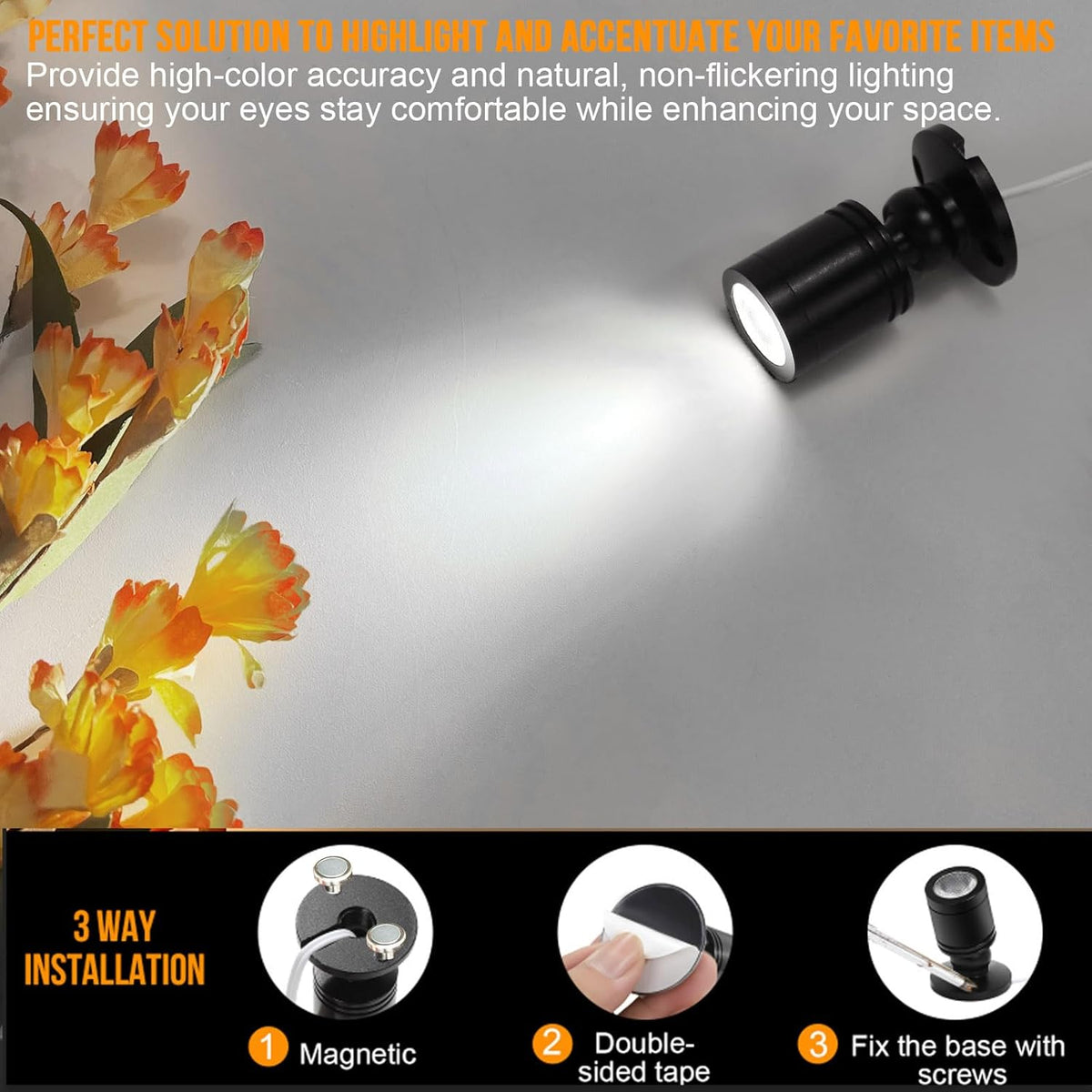Taysing LED Spot Light Indoor Little Mini Spotlight Accent Lights for Display, Paintings, Pictures