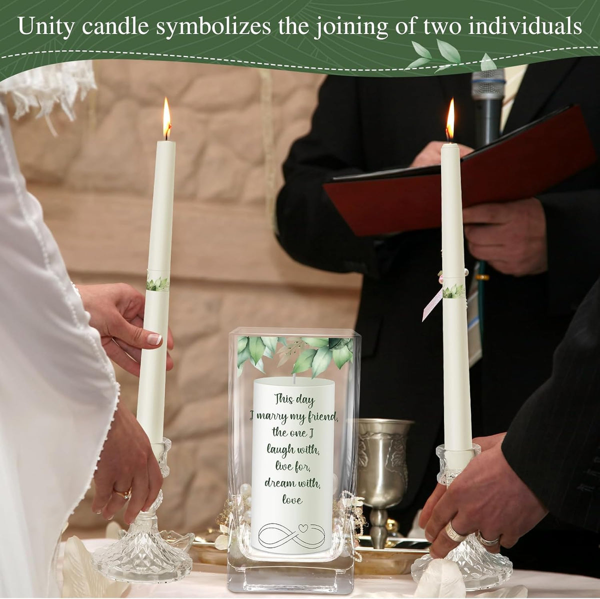Unity Wedding Candles with Holder Wedding Ceremony Unity Candles Set Catholic Religious Accessories