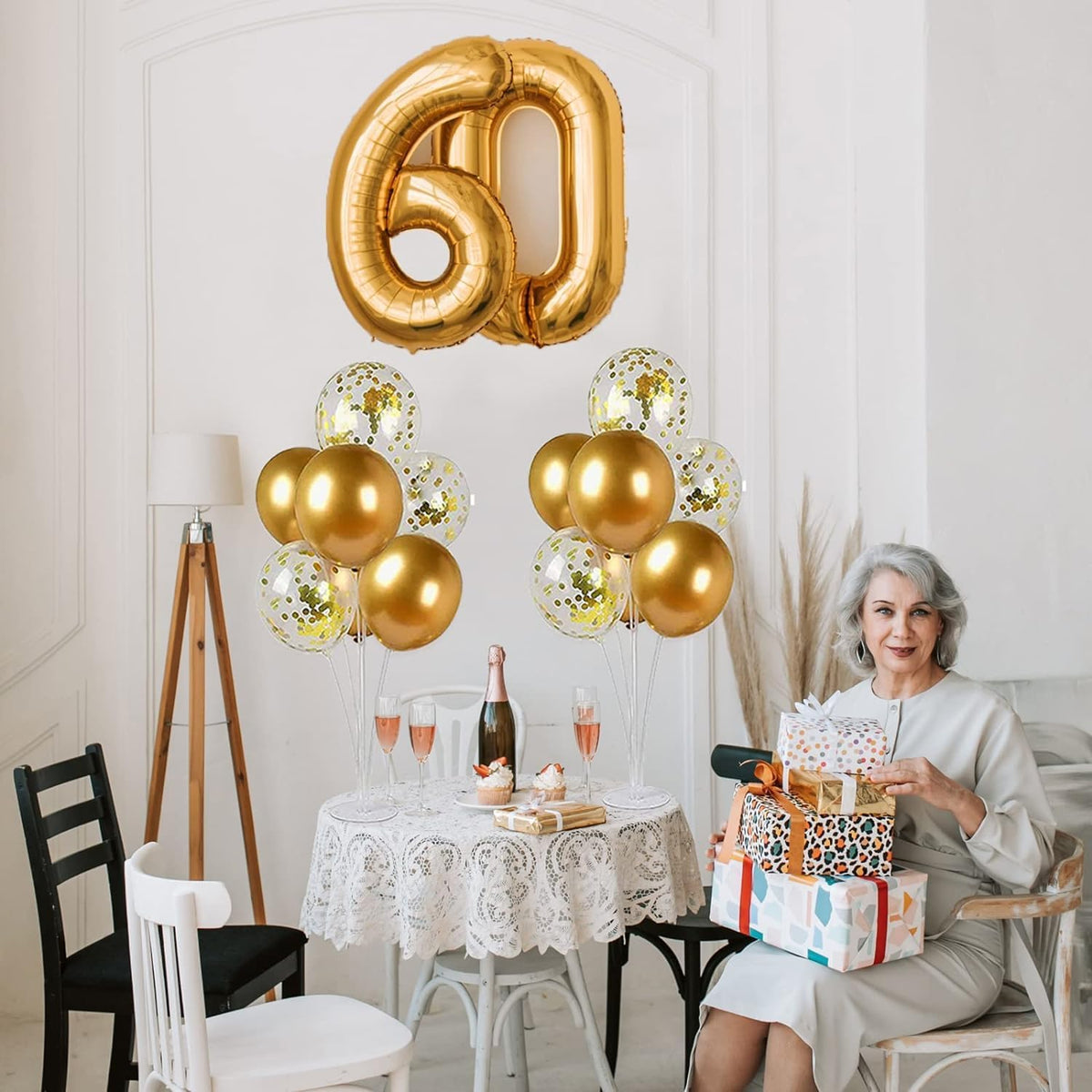 5 Set Balloon Stand Kit - Balloon Sticks With Base for Table Balloon Centerpiece Decorations for