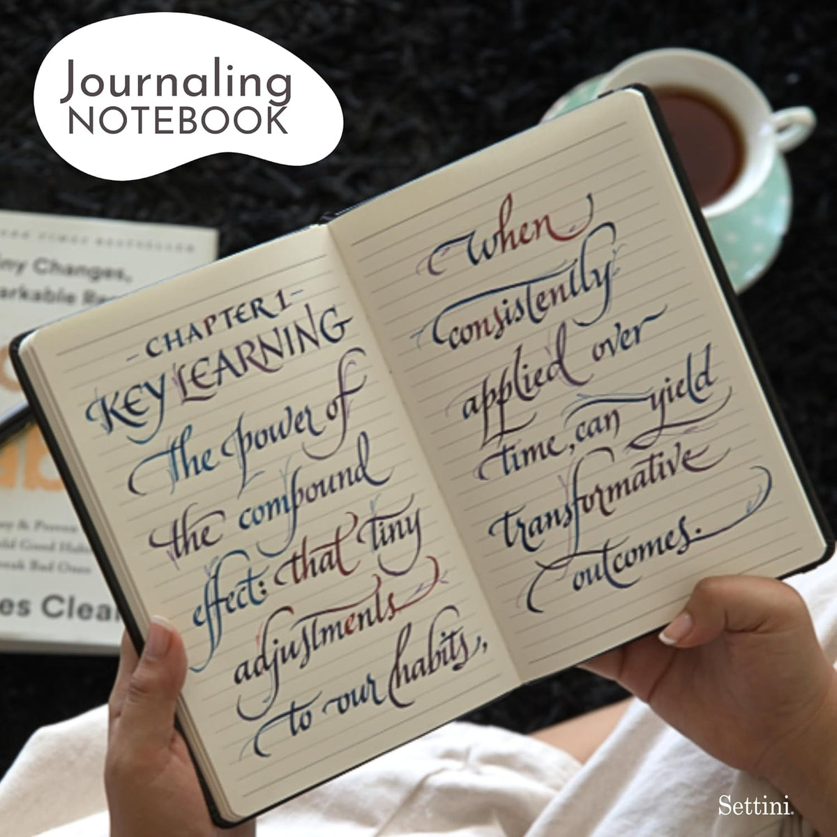 SETTINI Lined Journal, Ideal for Journaling - A5 Vegan Leather Notebook, 192 Archival-Quality