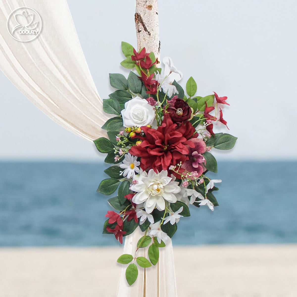 Wedding Arch Flowers Kit,Artificial Flower Arch Decor (Set of 3),2pcs Artificial Flower Arrangement