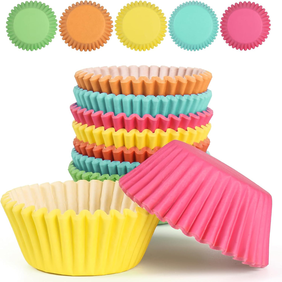 1.4 inch 1000-Count Mini Cupcake Liners Bright Colorful Muffin Baking Cups, Odorless,Baking Paper