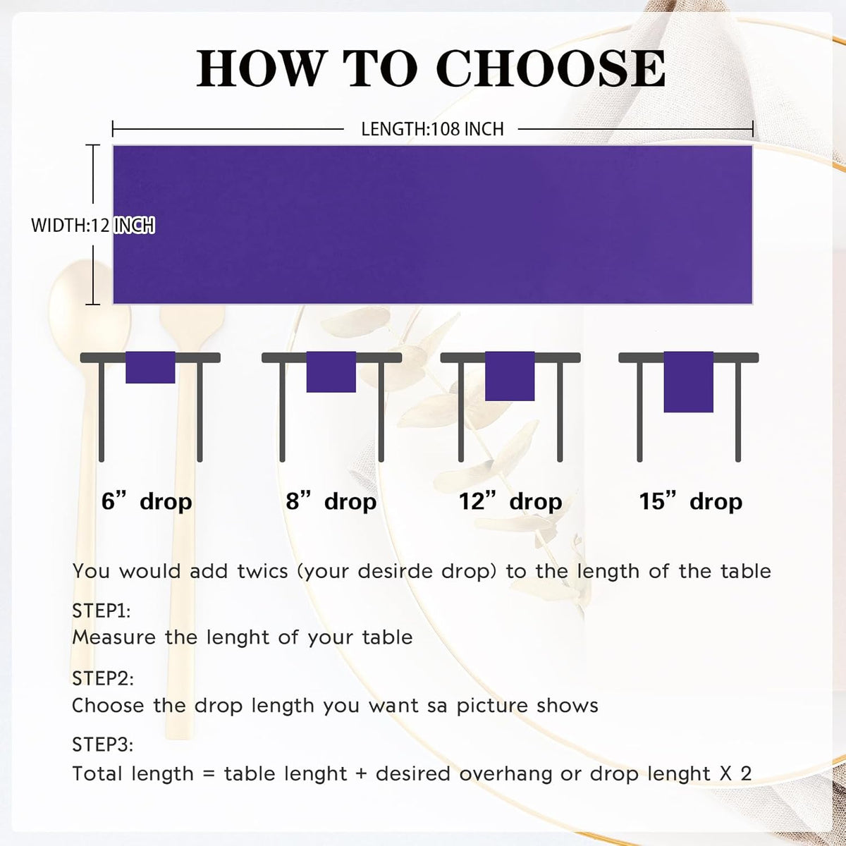 10 Pack Satin Table Runner 12 x 108 Inch Long Purple Silk Table Runner for Wedding Party Banquet