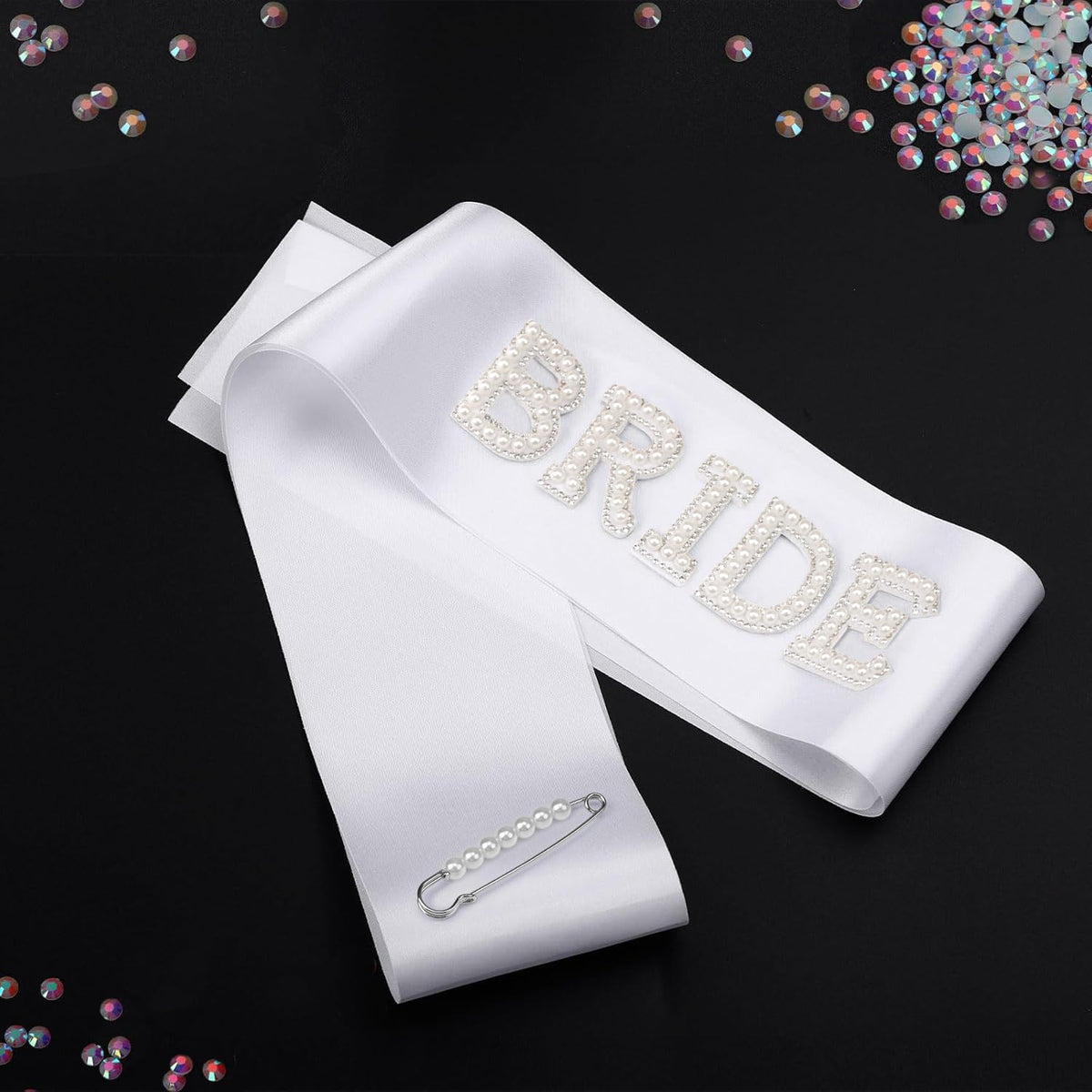 Yxiang Bride Sash,Bride To Be Sash Bachelorette Party Decorations Pearls Rhinestones Sashes Bridal