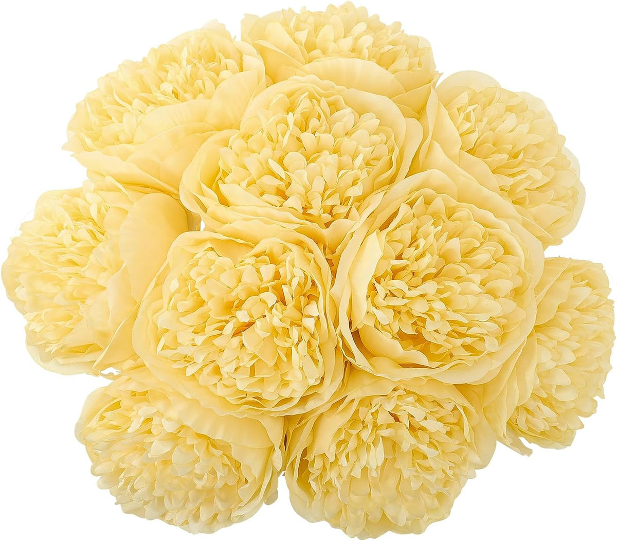 U'Artlines 10 Heads Artificial Peony Silk Flower Leaf Home Office Wedding Party Festival Bar Decor