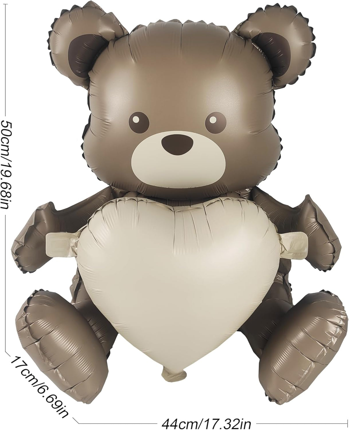Matte 4D Big Brown Bear Balloons Cartoon Teddy Bear Party Supplies, Matte Bear Helium Mylar Foil