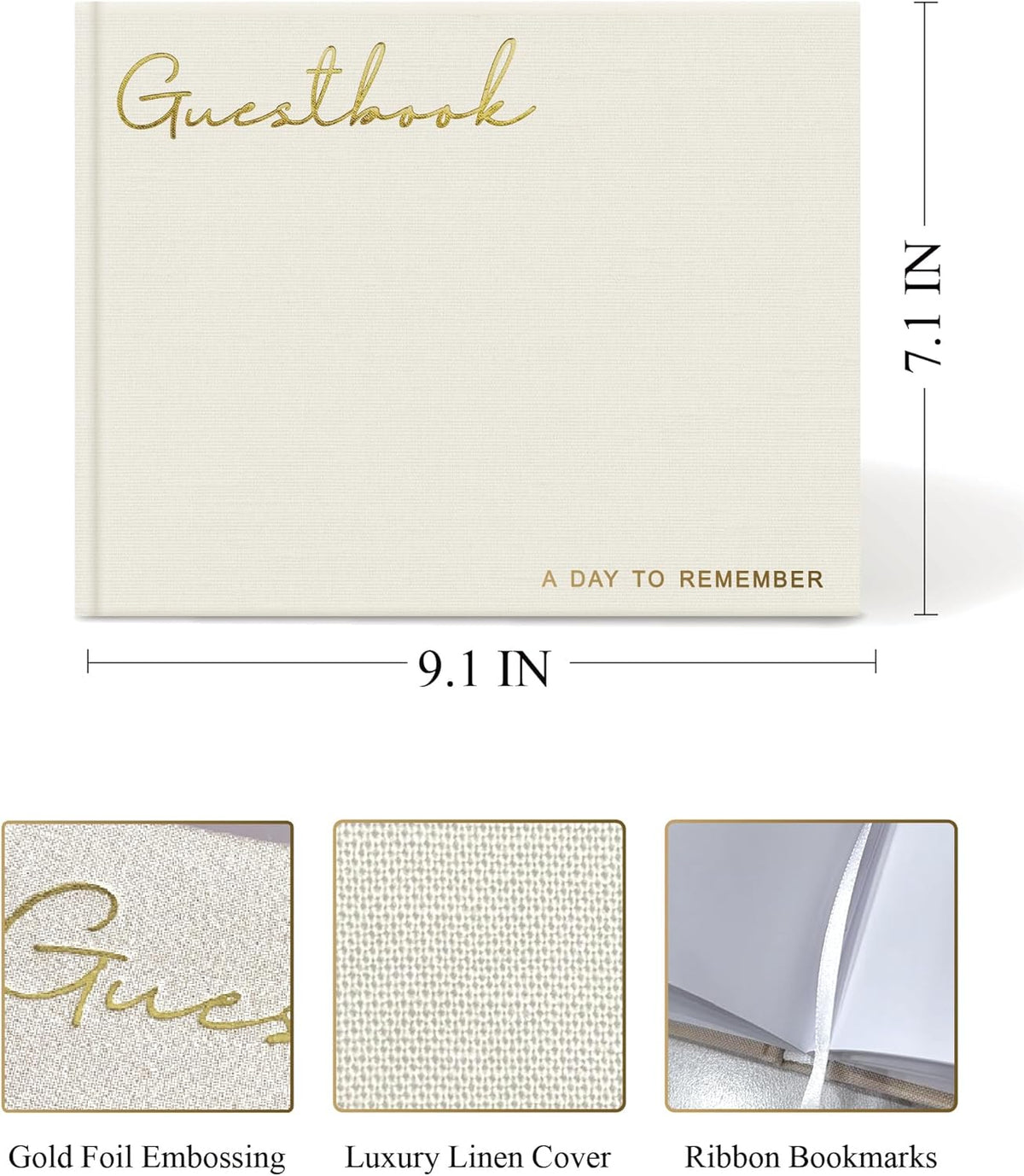 Elegant Linen Wedding Guset Book - Polaroid Guest Book for Wedding Reception,Baby Shower,Bridal