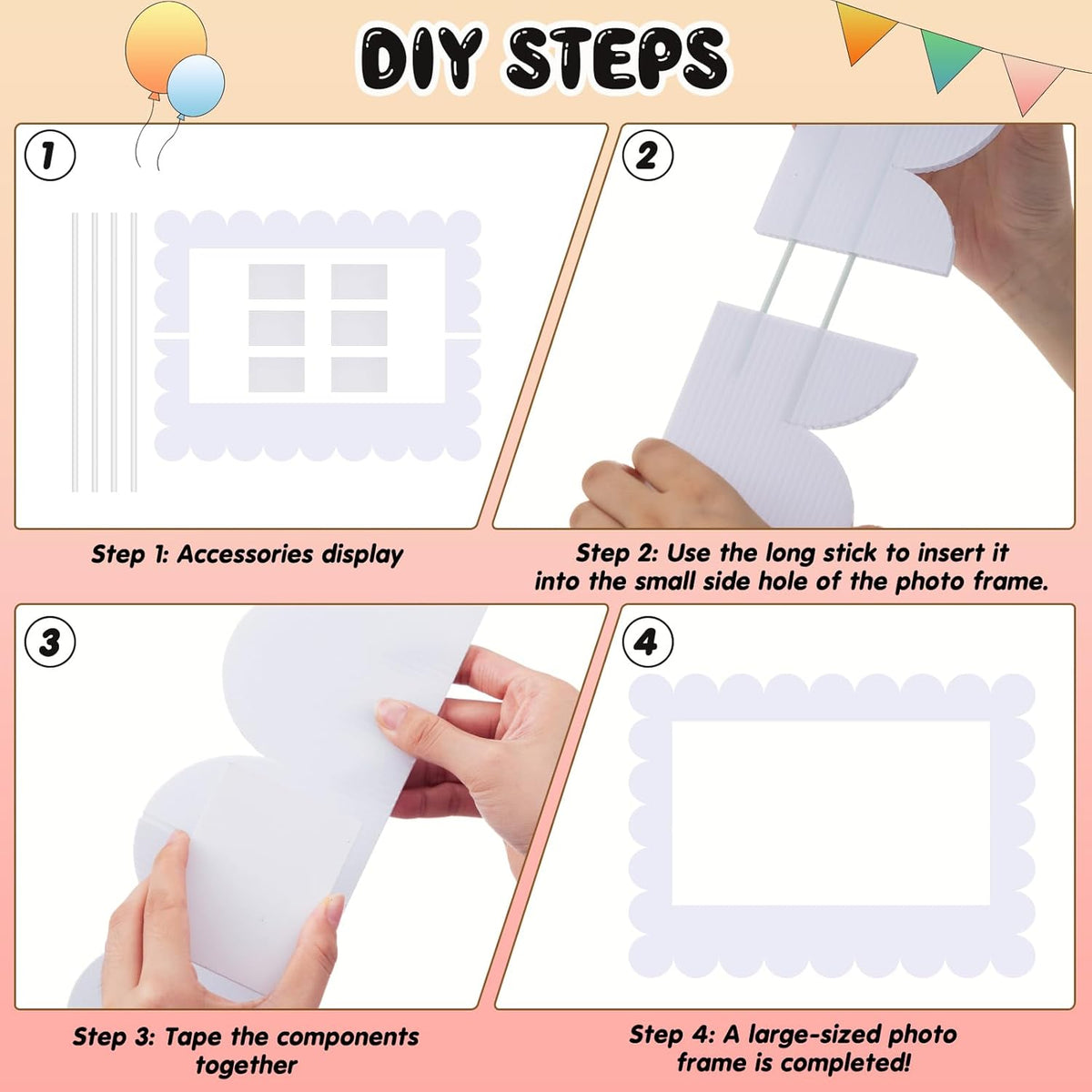 32 x 24 Inch Large Blank DIY Photo Booth Props Picture Frame Party Frame DIY Photo Booth Props