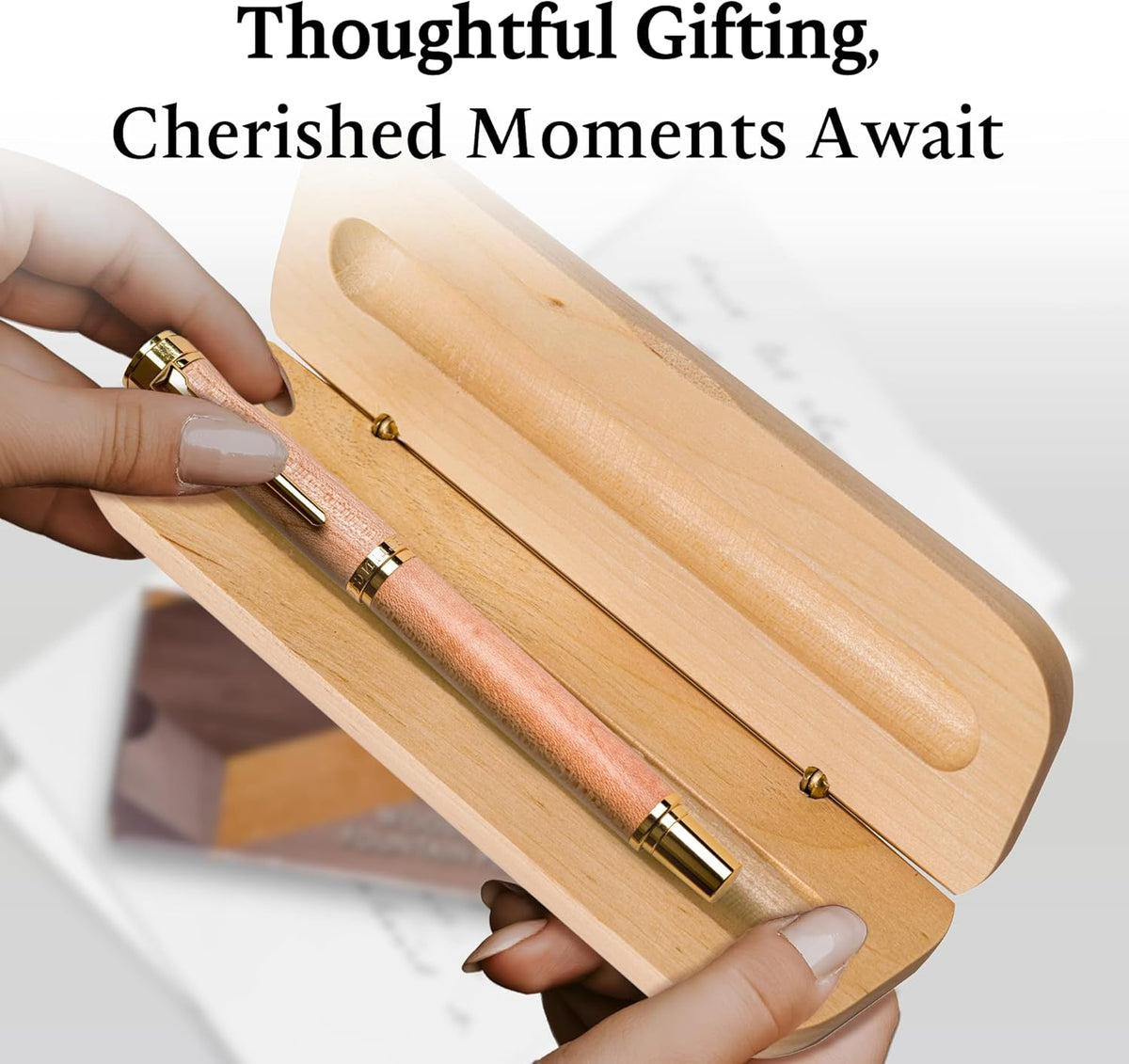 Ellington Pens Elegant Wood Fountain Pen Set – Includes Wooden Pen Box, Ink Converter, 6 Ink