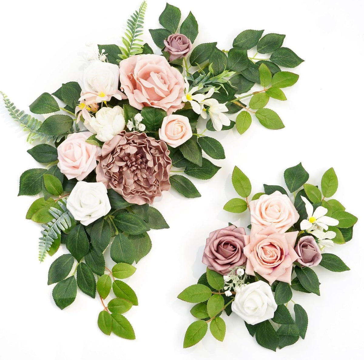 Wedding decor (pack of 2) Welcome Sign Flower Backdrop Garland For Ceremony Reception Wall Easel