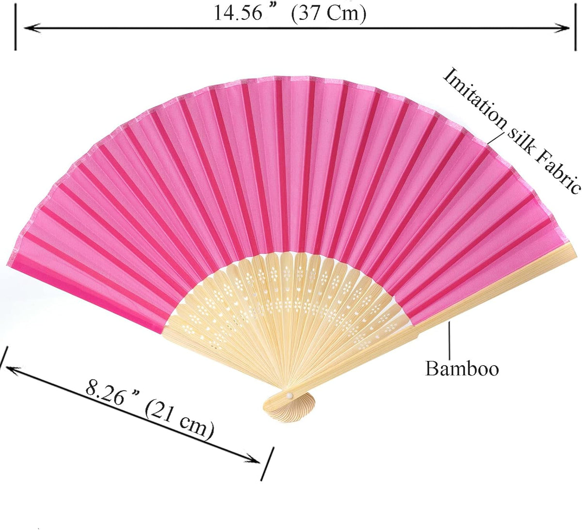 24pcs Imitated Silk Hand Fan Imitated Silk Fabric Bamboo Handheld Folded Fan Bridal Dancing Props