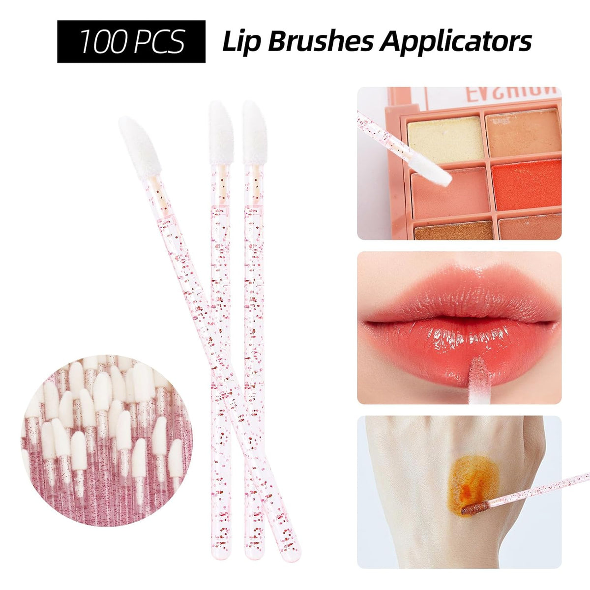 300 Pcs Spoolies Mascara Wands Lip Brushes Micro Swabs Applicator, Disposable Eyelash Brushes