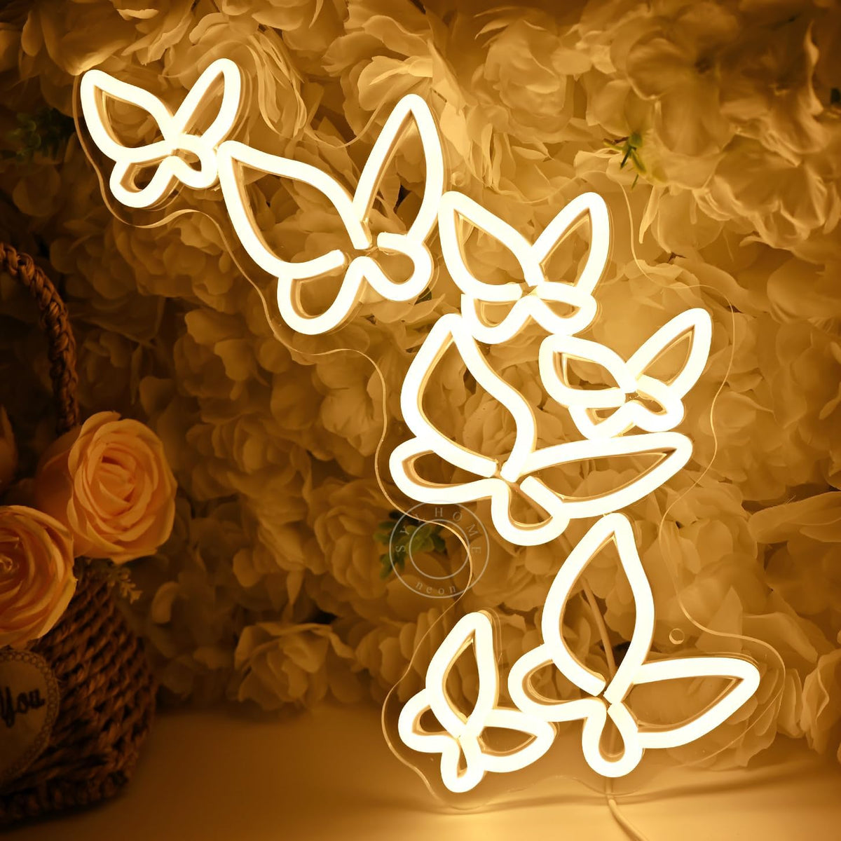 SYLHOME Butterfly Led Neon Light Sign Girls Kids Bedroom Girls Room Beauty Studio Living Room