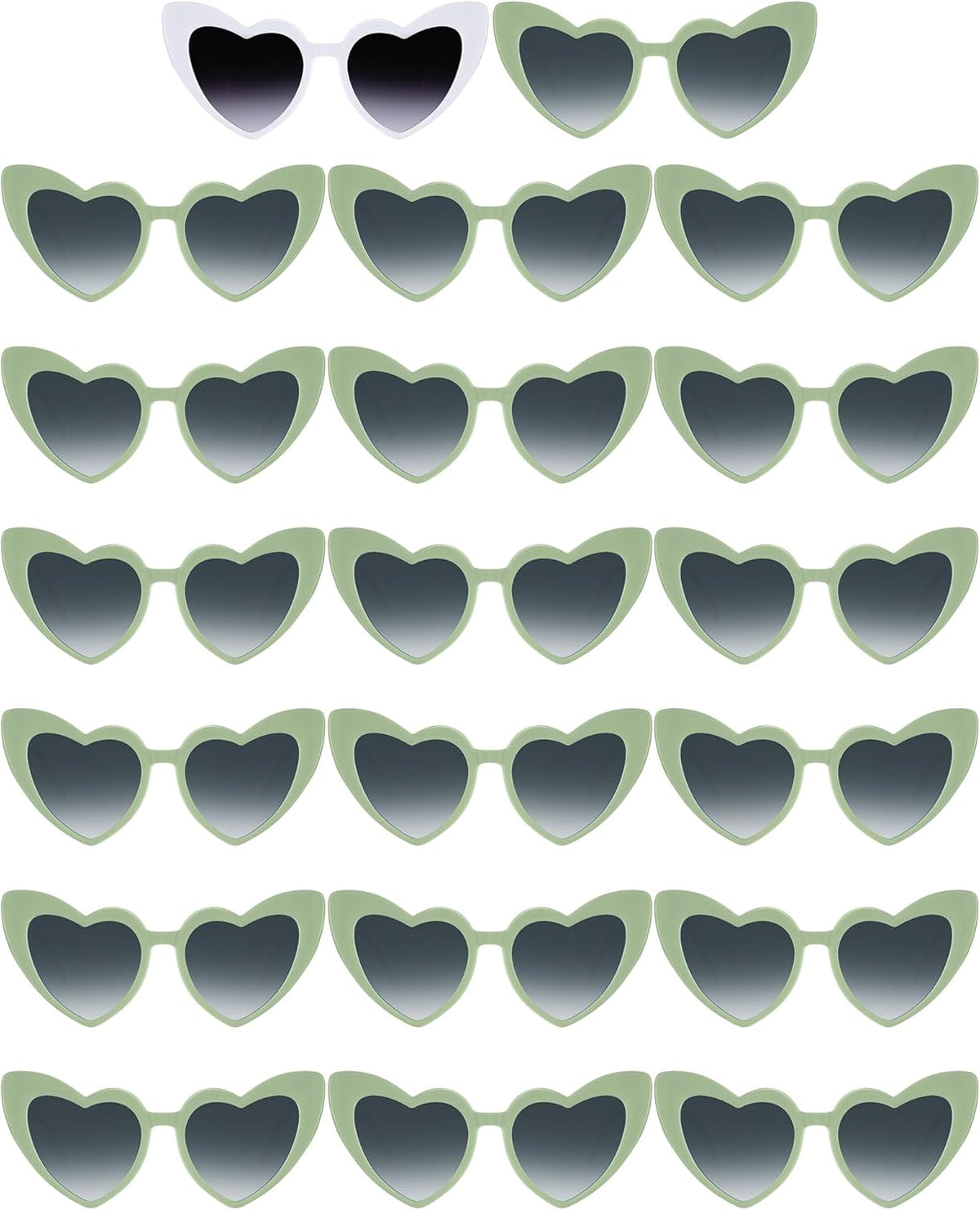 Flutesan 20 Pairs Retro Heart Sunglasses Vintage Cat Eye Heart Glasses Women Bachelorette Bride
