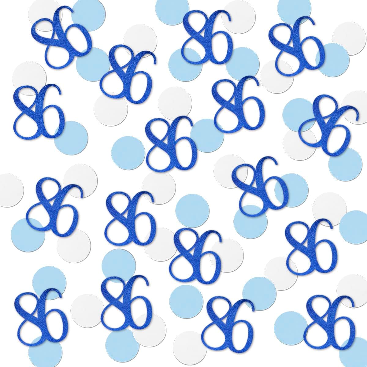 Blue Glitter 86 Confetti, 86th Birthday Number Confetti, 200pcs Anniversary Party Table Decoration