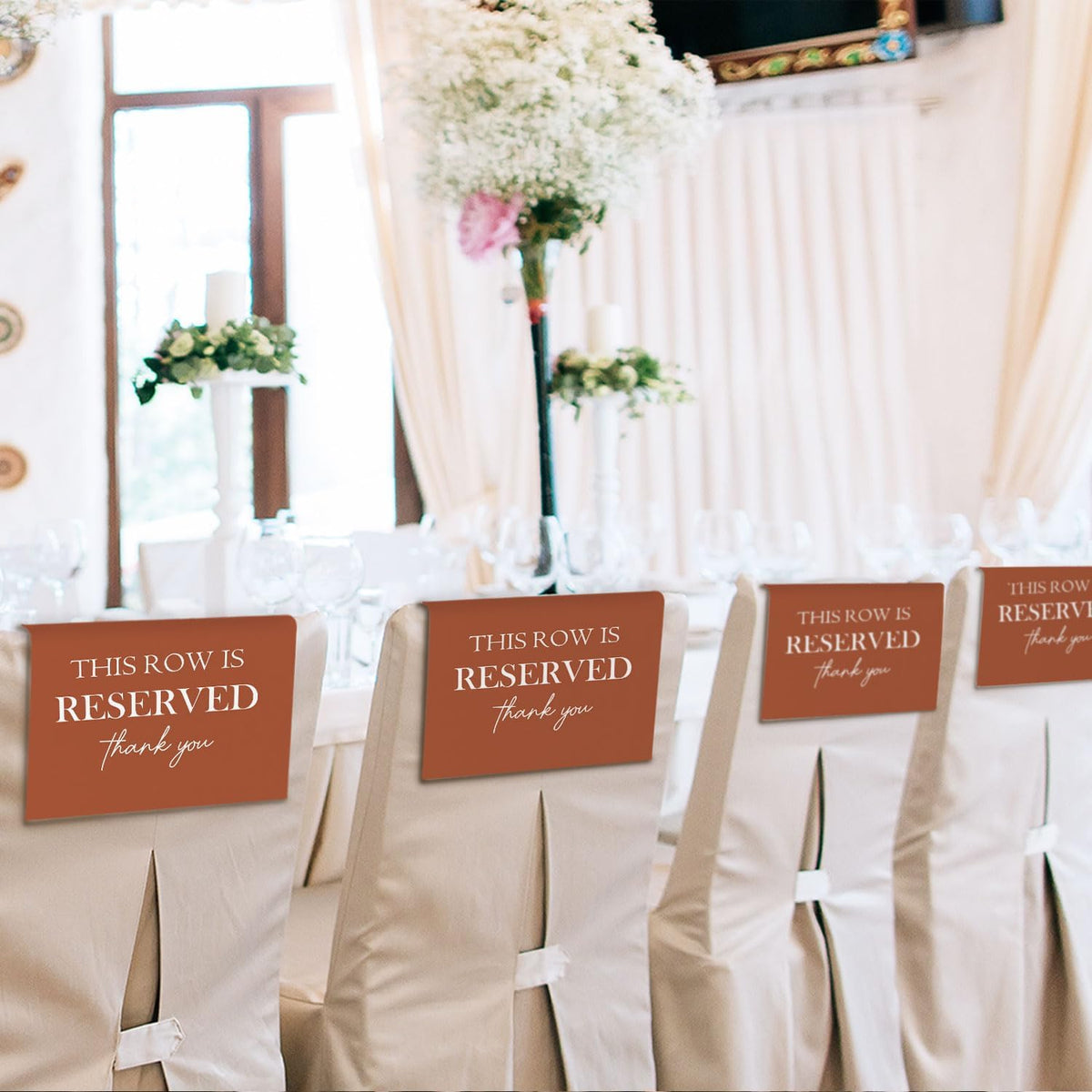 Reserved Seating Chair Signs, This Row Is Reserved Pew Cloths Seating Placeholder for Church Pews