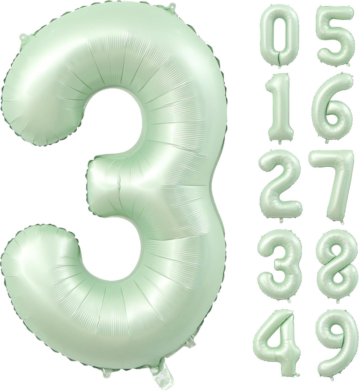 40 inch Olive Green Number 3 Balloon Large Jumbo Digit 3 Foil Helium Number Balloon for Wedding
