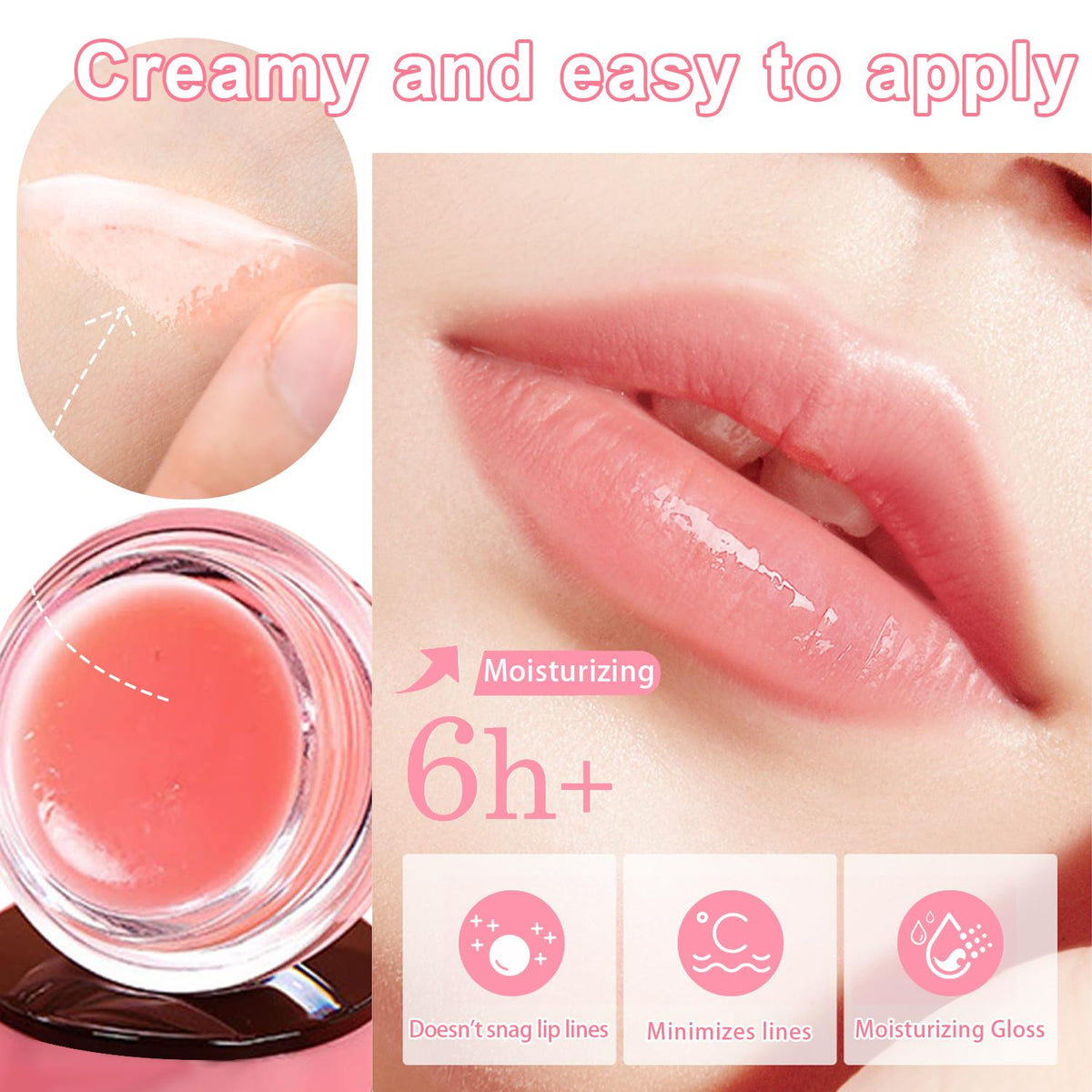 3 PCS Bee Lip Balm Lip Mask Honey Pot, Watermelon & Cherry & Coconut Lip Mask Propolis Moisturizing