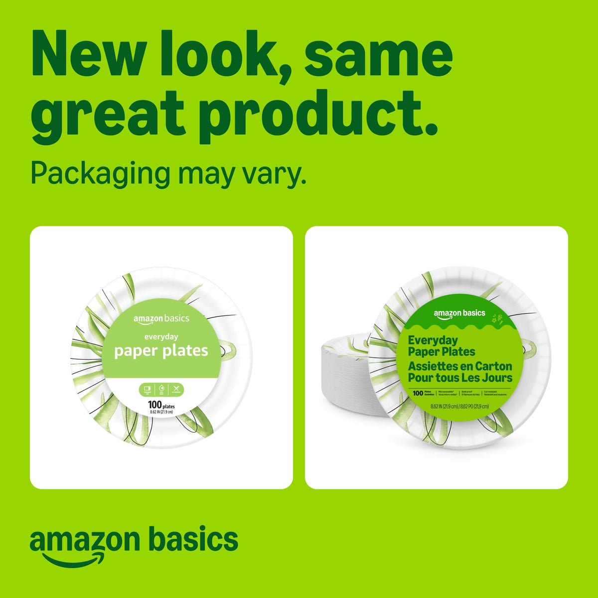 Amazon Basics Everyday Disposable Paper Plates, 8.62 Inch, Microwave-Safe, Cut Resistant