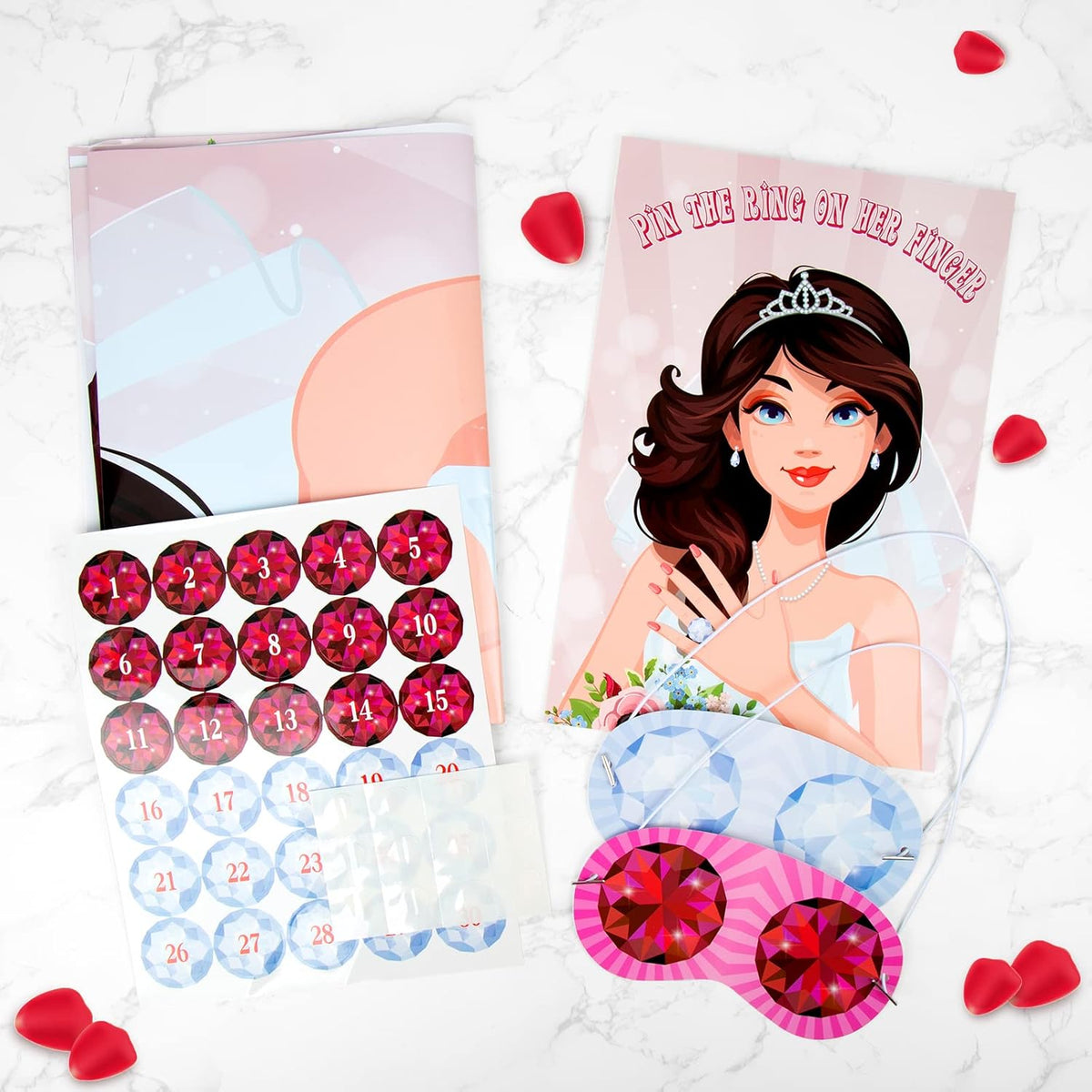 ASTARON Pin The Ring On The Bride, Bridal Shower Hen Party Bachelorette Party Girls Game Bride To