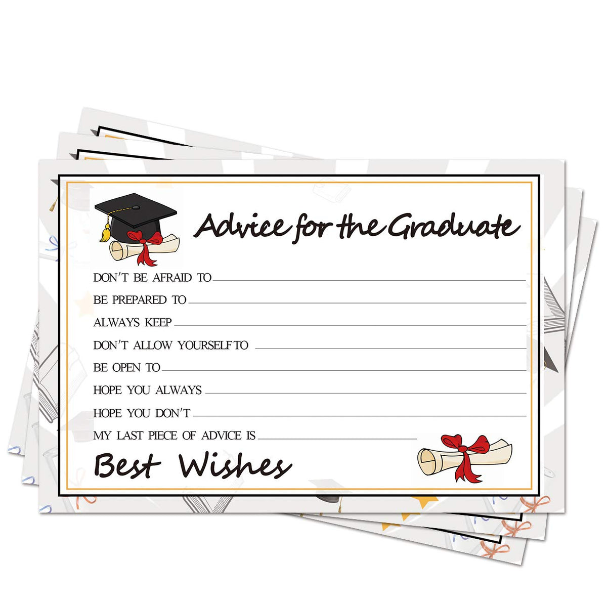 Graduation Wish Cards - 50PCs High School or College Graduation Advice Cards Supplies 2026