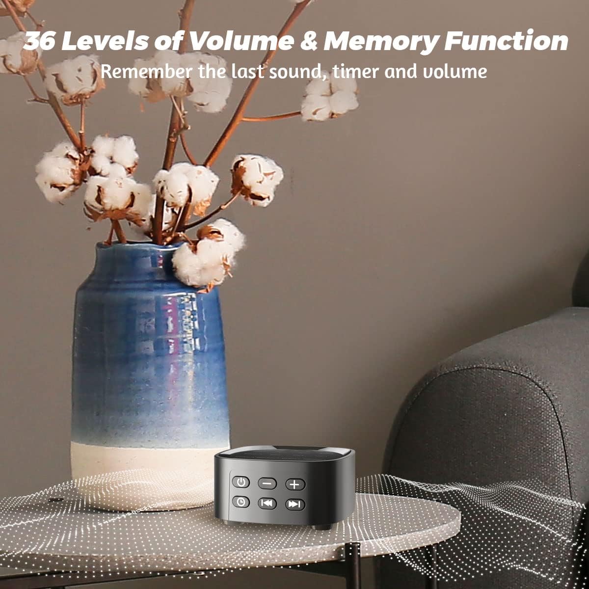 Sleepbox Sleep White Noise Sound Machines with 25 Soothing Sounds 36 Volume Levels 5 Timers Visible