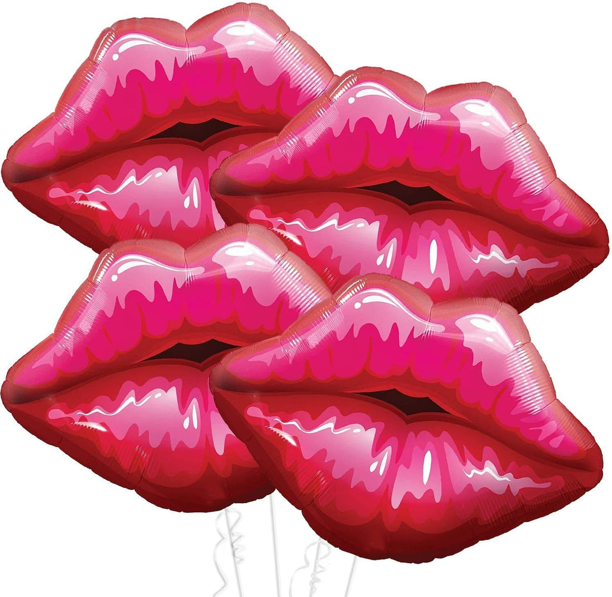 KatchOn, Huge Red Lip Foil Balloon - 30 Inch, Pack of 4 | Cute Kiss Balloons for Lips Balloon