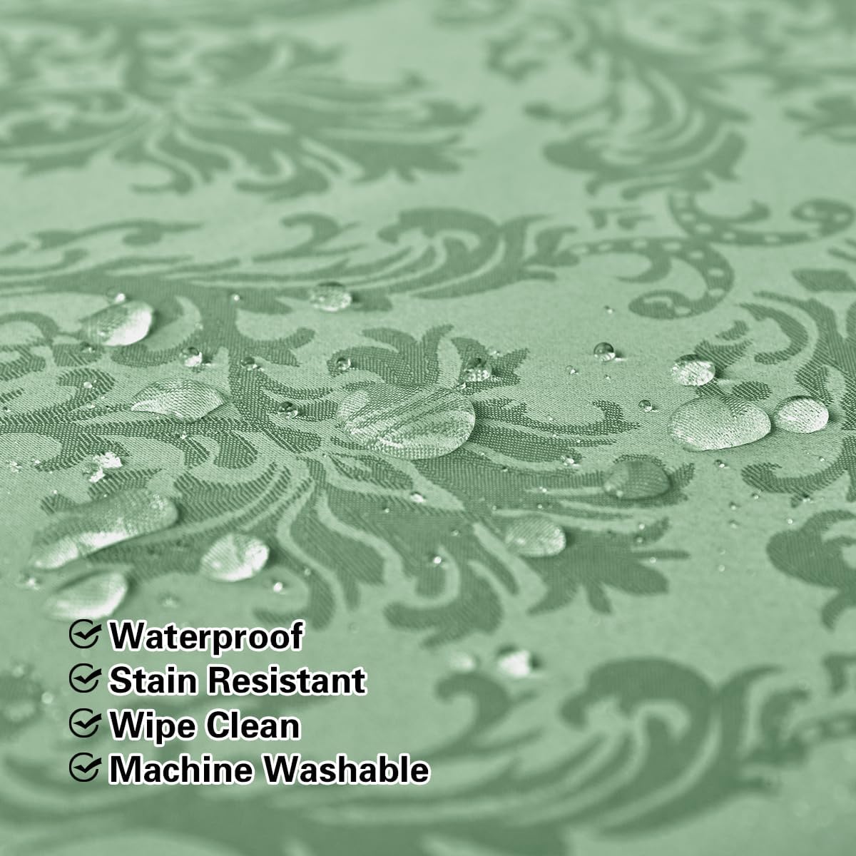 Flower Jacquard Rectangle Tablecloth 52 x 70 Inch Waterproof Wrinkle Free Washable Damask Table
