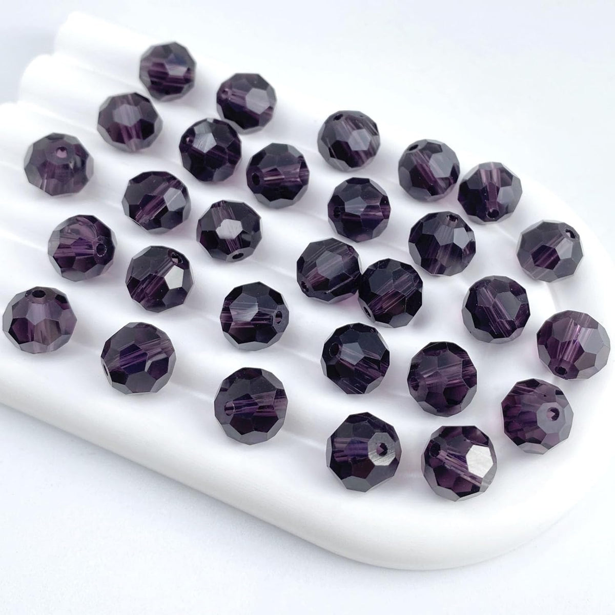 100 PCS 8mm Crystal Glass Beads Round Multiple Faceted Loose Spacer Glass Beads for DIY Handcrafte