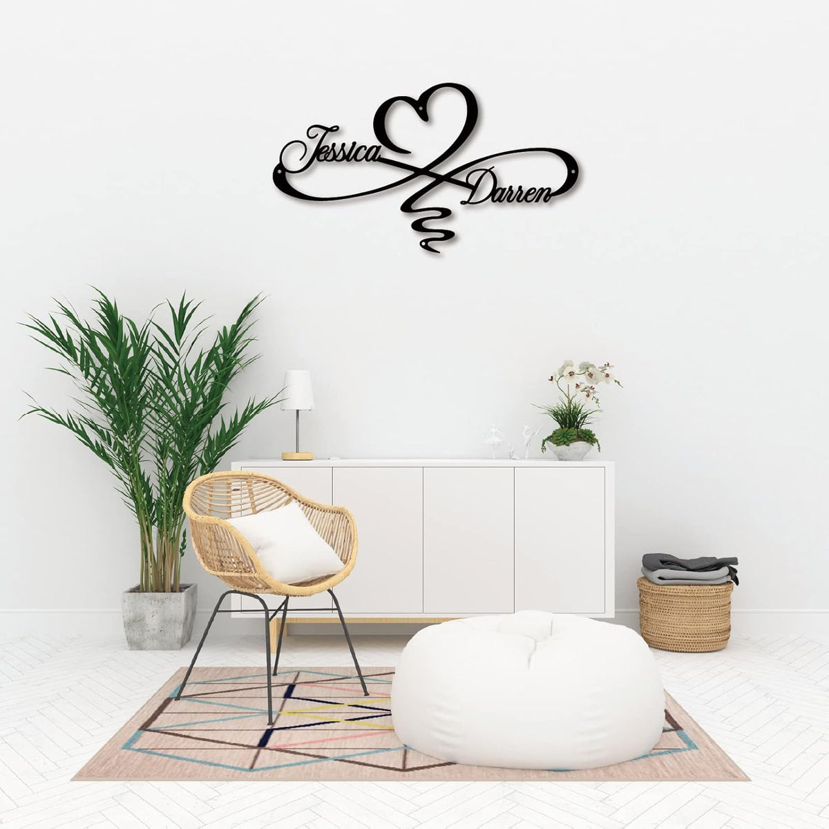 Personalized Infinity Symbol, Metal Love Sign, Love Sign Infinity Heart Sign Metal Wall Decor