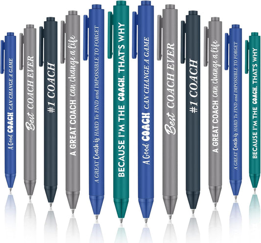 24 Pcs Coaches Appreciation Gifts Ballpoint Pen Sports Thank You Work Pen for Coaches Funny Gifts
