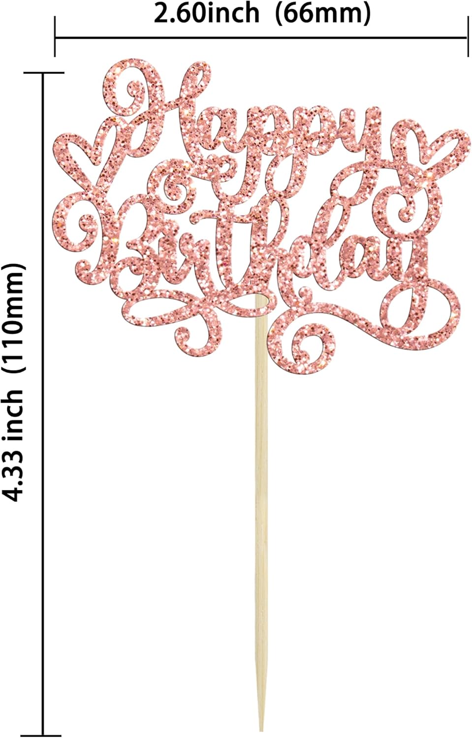 Gyufise 24Pcs Happy Birthday Cupcake Toppers Glitter Happy Birthday Cupcake Picks for Celebrating