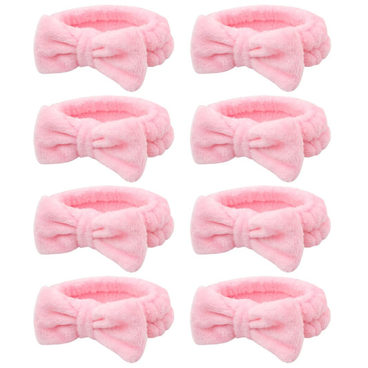 Semato 8 Pcs Pink Spa Headband for Washing Face and Makeup Bridesmaid Proposal Gifts for Women
