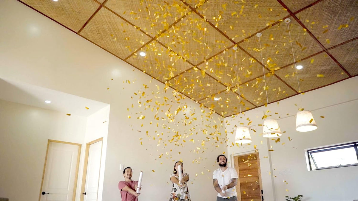 BLUE & GOLD Confetti Poppers - 16" BIODEGRADABLE BLUE & GOLD Confetti Cannon, Party Poppers