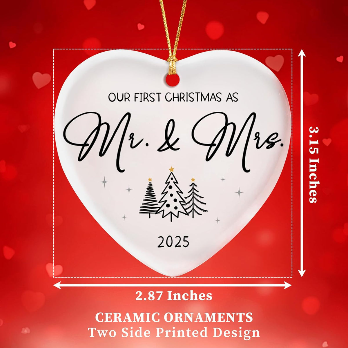 Wedding Gifts for Couples 2025,First Christmas Married Ornament 2025 Mr and Mrs Gifts,Bridal Shower
